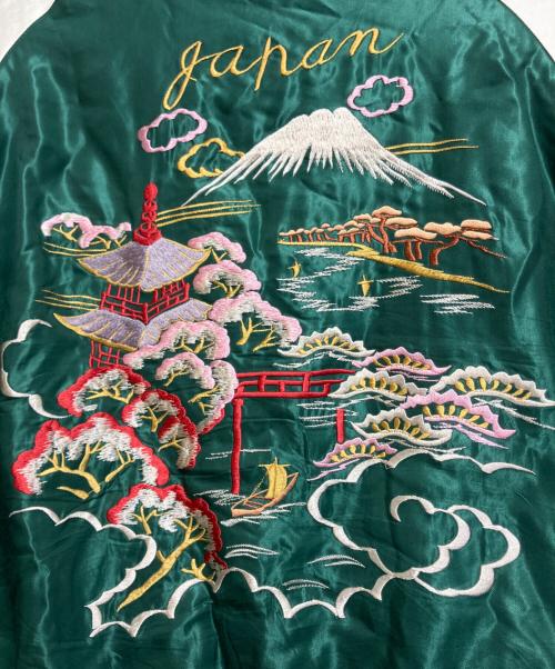 東洋エンタープライズ（トウヨウエンタープライズ）東洋エンタープライズ (トウヨウエンタープライズ) リバーシブルアセテートサテンスカジャン グリーン×ブラック サイズ:XLの古着・服飾アイテム