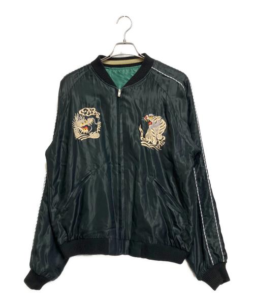 東洋エンタープライズ（トウヨウエンタープライズ）東洋エンタープライズ (トウヨウエンタープライズ) リバーシブルアセテートサテンスカジャン グリーン×ブラック サイズ:XLの古着・服飾アイテム