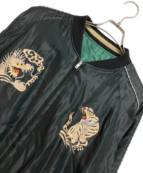 東洋エンタープライズ（トウヨウエンタープライズ）東洋エンタープライズ (トウヨウエンタープライズ) リバーシブルアセテートサテンスカジャン グリーン×ブラック サイズ:XLの古着・服飾アイテム