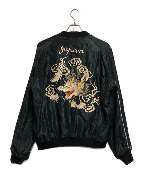 東洋エンタープライズ（トウヨウエンタープライズ）東洋エンタープライズ (トウヨウエンタープライズ) リバーシブルアセテートサテンスカジャン グリーン×ブラック サイズ:XLの古着・服飾アイテム