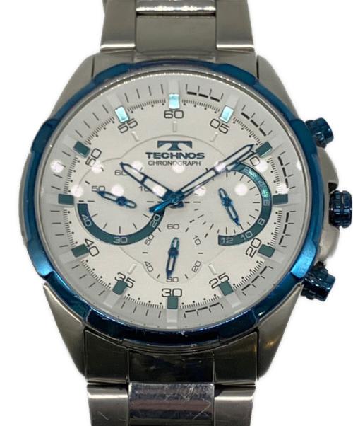 TECHNOS（テクノス）TECHNOS (テクノス) クロノグラフ ホワイト×ライトブルーの古着・服飾アイテム