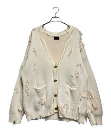 DANKE SCHON（ダンケ シェーン）の古着「PREMIUM COTTON OVERSIZE DAMAGE KNIT CARDIGAN」｜アイボリー