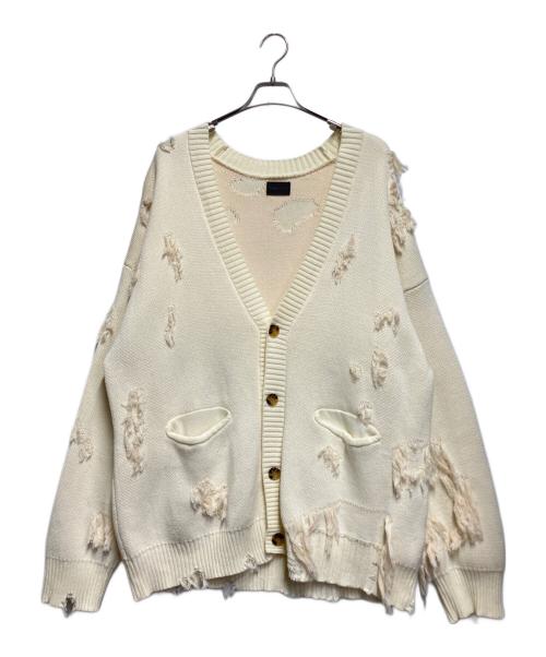 DANKE SCHON（ダンケ シェーン）DANKE SCHON (ダンケ シェーン) PREMIUM COTTON OVERSIZE DAMAGE KNIT CARDIGAN アイボリー サイズ:FREEの古着・服飾アイテム