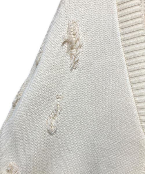 DANKE SCHON（ダンケ シェーン）DANKE SCHON (ダンケ シェーン) PREMIUM COTTON OVERSIZE DAMAGE KNIT CARDIGAN アイボリー サイズ:FREEの古着・服飾アイテム