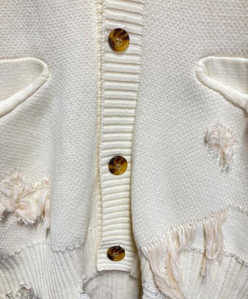 DANKE SCHON（ダンケ シェーン）DANKE SCHON (ダンケ シェーン) PREMIUM COTTON OVERSIZE DAMAGE KNIT CARDIGAN アイボリー サイズ:FREEの古着・服飾アイテム