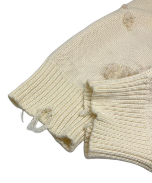 DANKE SCHON（ダンケ シェーン）DANKE SCHON (ダンケ シェーン) PREMIUM COTTON OVERSIZE DAMAGE KNIT CARDIGAN アイボリー サイズ:FREEの古着・服飾アイテム