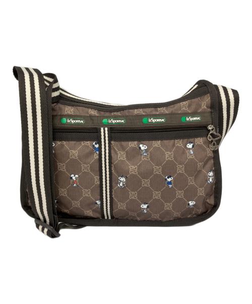 LeSportsac（レスポートサック）LeSportsac (レスポートサック) SNOOPY (スヌーピー) ショルダーバッグ ベージュ×ブラウンの古着・服飾アイテム