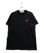 PLAY COMME des GARCONSプレイコムデギャルソン）の古着「T-Shirt With Red Emblem」｜ブラック