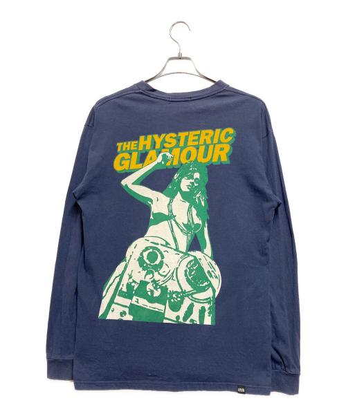 Hysteric Glamour（ヒステリックグラマー）Hysteric Glamour (ヒステリックグラマー) REEL TO REEL Tシャツ ネイビー サイズ:Mの古着・服飾アイテム