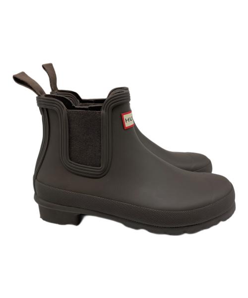 HUNTER（ハンター）HUNTER (ハンター) レインチェルシーブーツ ブラウン サイズ:US 6の古着・服飾アイテム