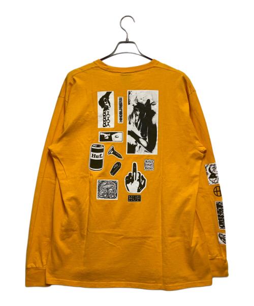 HUF（ハフ）HUF (ハフ) 長袖カットソー イエロー サイズ:XLの古着・服飾アイテム