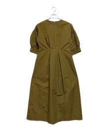 LANVIN（ランバン）の古着「半袖ワンピース」｜カーキ