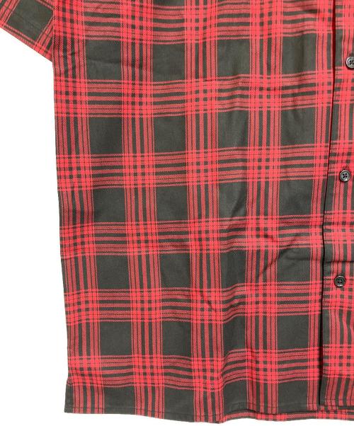 KRHYME DENIM（クライムデニム）KRHYME DENIM (クライムデニム) 半袖シャツ レッド×ブラック サイズ:SIZE XLの古着・服飾アイテム
