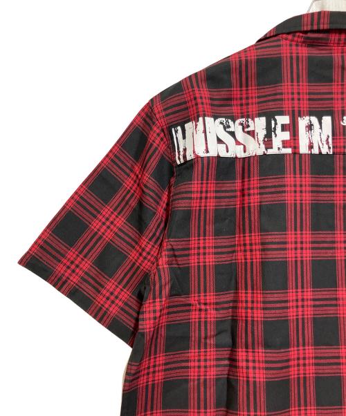 KRHYME DENIM（クライムデニム）KRHYME DENIM (クライムデニム) 半袖シャツ レッド×ブラック サイズ:SIZE XLの古着・服飾アイテム