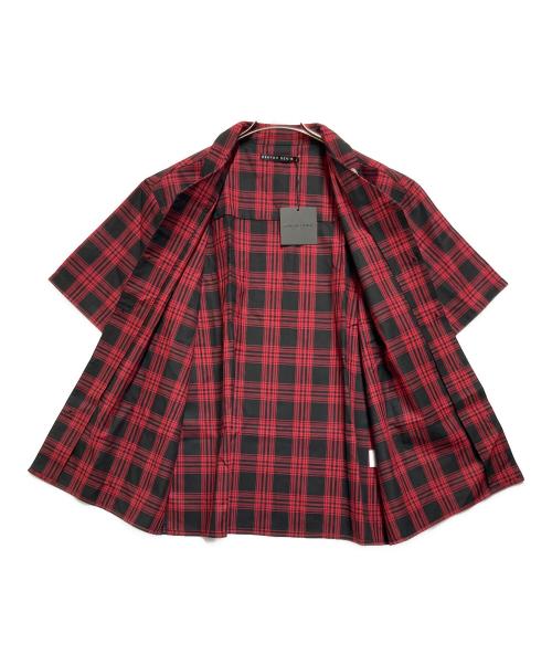 KRHYME DENIM（クライムデニム）KRHYME DENIM (クライムデニム) 半袖シャツ レッド×ブラック サイズ:SIZE XLの古着・服飾アイテム