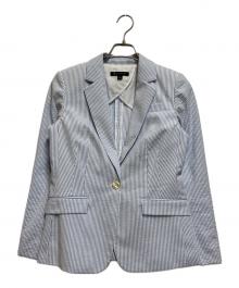 BROOKS BROTHERS（ブルックスブラザーズ）の古着「ストレッチコットンシアサッカー1ボタンジャケット」｜スカイブルー×ホワイト