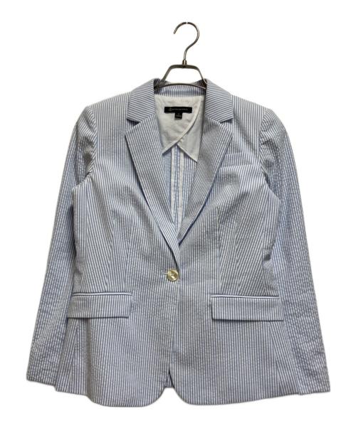 BROOKS BROTHERS（ブルックスブラザーズ）BROOKS BROTHERS (ブルックスブラザーズ) ストレッチコットンシアサッカー1ボタンジャケット スカイブルー×ホワイト サイズ:4の古着・服飾アイテム