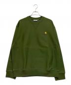 CarHarttカーハート）の古着「アメリカンスクリプトスウェットシャツ」｜グリーン