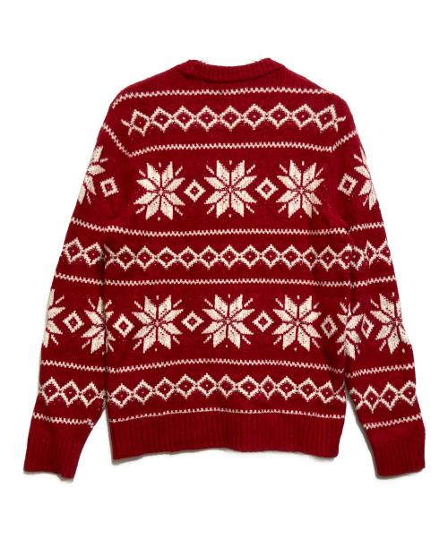 Abercrombie & Fitch（アバクロンビー アンド フィッチ）Abercrombie & Fitch (アバクロンビー アンド フィッチ) 厚手ニット レッド×ホワイト サイズ:SIZE Mの古着・服飾アイテム