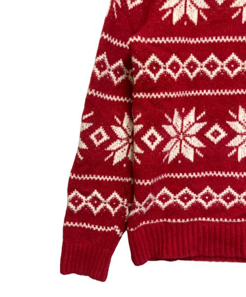 Abercrombie & Fitch（アバクロンビー アンド フィッチ）Abercrombie & Fitch (アバクロンビー アンド フィッチ) 厚手ニット レッド×ホワイト サイズ:SIZE Mの古着・服飾アイテム