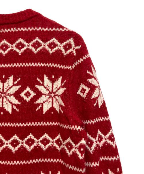 Abercrombie & Fitch（アバクロンビー アンド フィッチ）Abercrombie & Fitch (アバクロンビー アンド フィッチ) 厚手ニット レッド×ホワイト サイズ:SIZE Mの古着・服飾アイテム