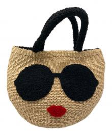 a-jolie（アジョリー）の古着「カゴバッグ」｜ベージュ×ブラック