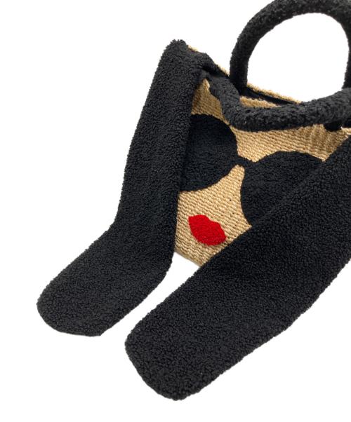 a-jolie（アジョリー）a-jolie (アジョリー) カゴバッグ ベージュ×ブラックの古着・服飾アイテム