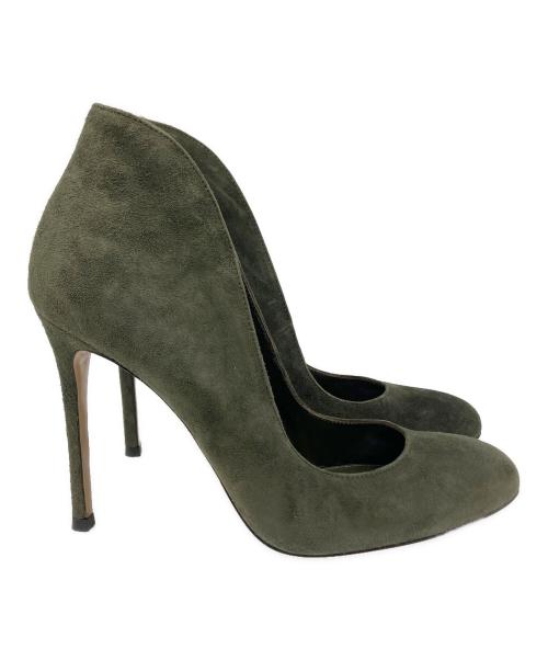 Gianvito Rossi（ジャンヴィト ロッシ）Gianvito Rossi (ジャンヴィト ロッシ) ヒールパンプス カーキ サイズ:36 1/2の古着・服飾アイテム