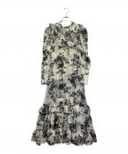 Lily Brown×KEITA MARUYAMAリリーブラウン×ケイタマルヤマ）の古着「ロマンティック柄ワンピース」｜アイボリー×ブラック