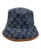 GUCCIグッチ）の古着「GGキャンバスバケットハット」｜ネイビー×ブラウン