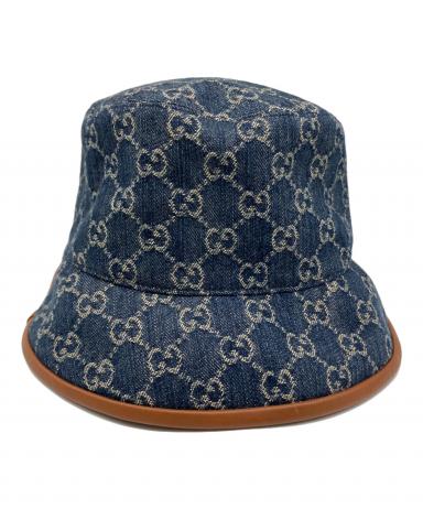 中古・古着通販】GUCCI (グッチ) GGキャンバスバケットハット ネイビー