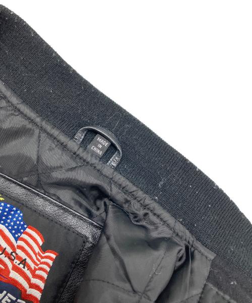 leather usa（レザーユーエスエー）leather usa (レザーユーエスエー) スタジャン ブラウン×ブラック サイズ:Lの古着・服飾アイテム