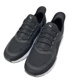 PUMA（プーマ）の古着「ソフトライド フレックスレース イーズイン ALT ワイド ランニングシューズ」｜ブラック×ホワイト