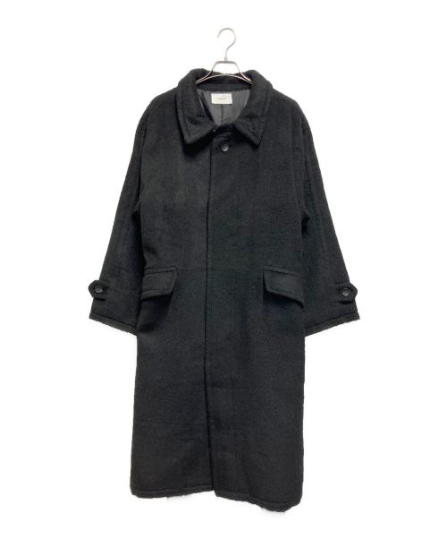 soerte（ソエルテ）soerte (ソエルテ) ウールブレンドシャギーオーバーコート ブラック サイズ:1の古着・服飾アイテム