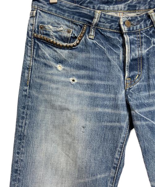 Hysteric Glamour（ヒステリックグラマー）Hysteric Glamour (ヒステリックグラマー) ダメージデニムパンツ スカイブルー サイズ:SIZE 不明の古着・服飾アイテム
