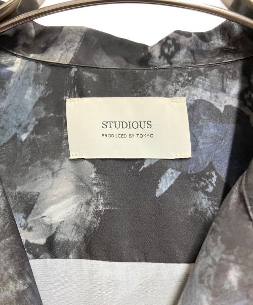 STUDIOUS（ステュディオス）STUDIOUS (ステュディオス) 総柄シャツ ブラック サイズ:2の古着・服飾アイテム
