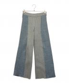PAMEO POSEパメオポーズ）の古着「Patching Knit Pants」｜ライトグレー