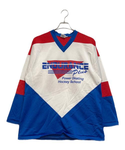 HooterS sportswear（フーターズ・スポーツウェア）HooterS sportswear (フーターズ・スポーツウェア) ゲームシャツ レッド×ブルー サイズ:Mの古着・服飾アイテム