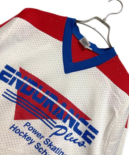 HooterS sportswear（フーターズ・スポーツウェア）HooterS sportswear (フーターズ・スポーツウェア) ゲームシャツ レッド×ブルー サイズ:Mの古着・服飾アイテム