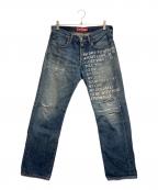 LEVI'S×COMME des GARCONS JUNYA WATANABE MANリーバイス×コムデギャルソンジュンヤワタナベマン）の古着「ダメージデニムパンツ」｜ブルー