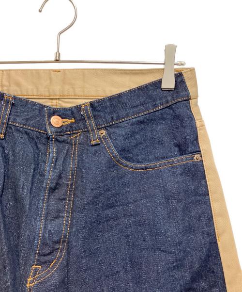 世田谷ベース（セタガヤベース）世田谷ベース (セタガヤベース) デニムドッキングチノパンツ ベージュ×ネイビー サイズ:W32×L31の古着・服飾アイテム