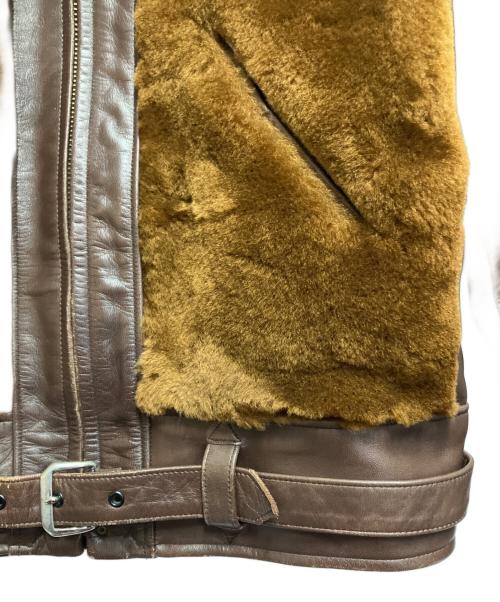 Laskinlamb（ラスキンラム）LaskinLamb (ラスキンラム) 熊ジャン ブラウン サイズ:36の古着・服飾アイテム