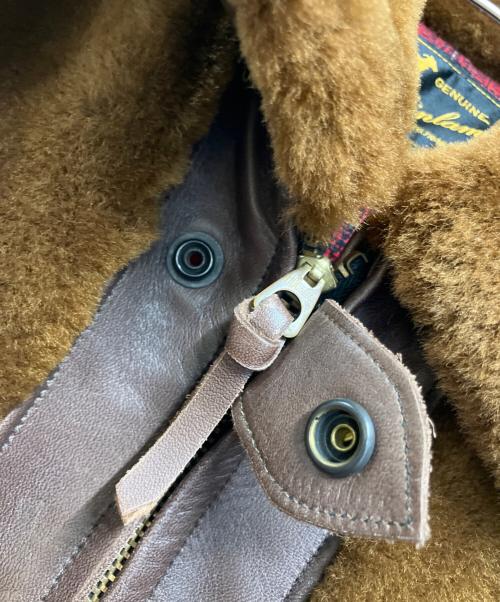 Laskinlamb（ラスキンラム）LaskinLamb (ラスキンラム) 熊ジャン ブラウン サイズ:36の古着・服飾アイテム