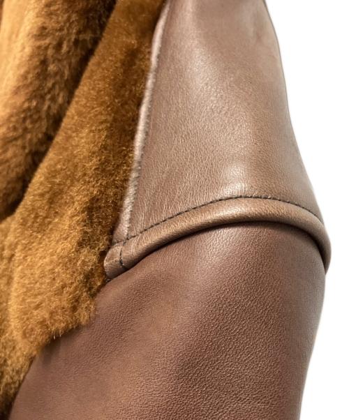 Laskinlamb（ラスキンラム）LaskinLamb (ラスキンラム) 熊ジャン ブラウン サイズ:36の古着・服飾アイテム