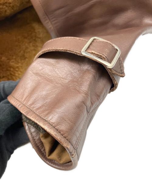Laskinlamb（ラスキンラム）LaskinLamb (ラスキンラム) 熊ジャン ブラウン サイズ:36の古着・服飾アイテム