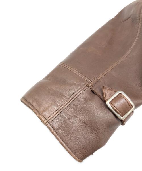 Laskinlamb（ラスキンラム）LaskinLamb (ラスキンラム) 熊ジャン ブラウン サイズ:36の古着・服飾アイテム
