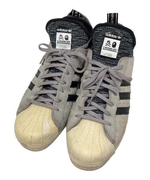 adidas（アディダス）adidas (アディダス) A BATHING APE (アベイシングエイプ) ローカットスニーカー グレー サイズ:SIZE 28.5の古着・服飾アイテム