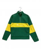 Championチャンピオン）の古着「ハーフジップジャケット」｜グリーン×イエロー