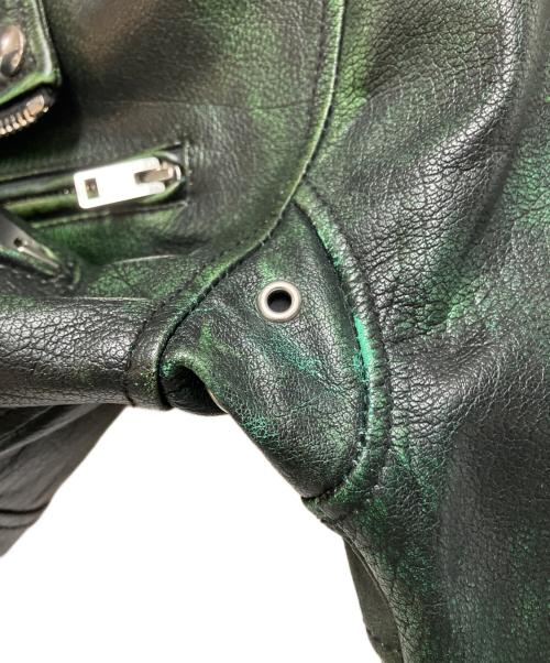 DIESEL（ディーゼル）DIESEL (ディーゼル) ダブルライダースジャケット グリーン サイズ:Sの古着・服飾アイテム