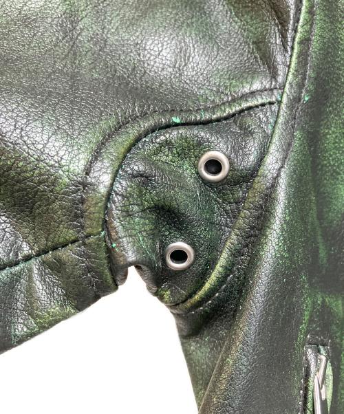 DIESEL（ディーゼル）DIESEL (ディーゼル) ダブルライダースジャケット グリーン サイズ:Sの古着・服飾アイテム